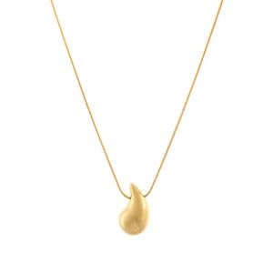 Puffy Teardrop Pendant Necklace
